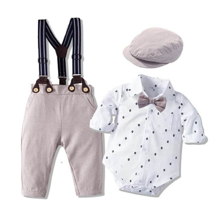 Baby Boy Romper Vest Hat Formal Gentleman Outfit - Gentleman Outfit - Kabeier - Mad Fly Essentials