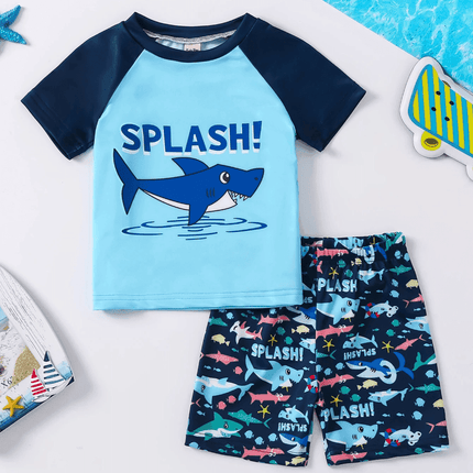 Baby Boy Shark Pattern Swimwear Set - Swimwear Set - Honeyzone - Mad Fly Essentials