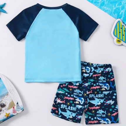 Baby Boy Shark Pattern Swimwear Set - Swimwear Set - Honeyzone - Mad Fly Essentials