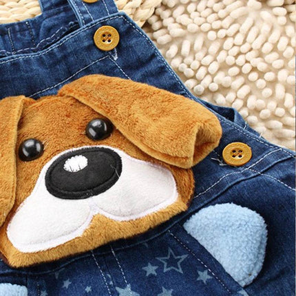 Baby Boy Short Animal Denim Overalls - Mad Fly Essentials