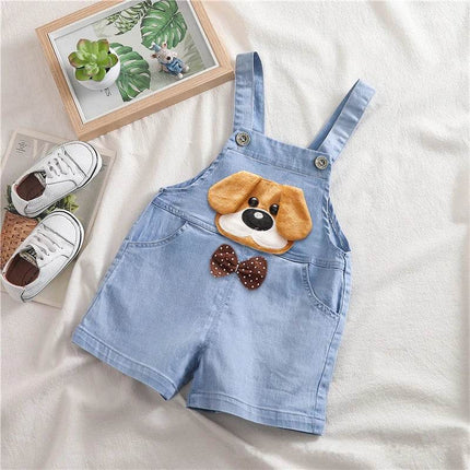 Baby Boy Short Animal Denim Overalls - Mad Fly Essentials