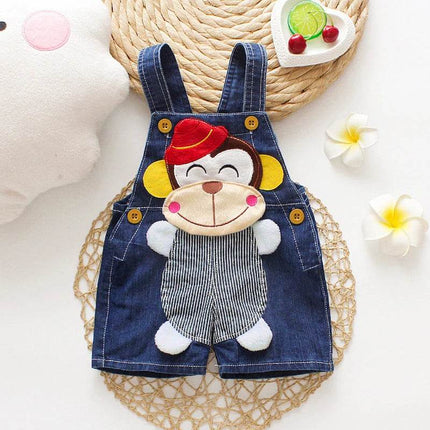 Baby Boy Short Animal Denim Overalls - Mad Fly Essentials