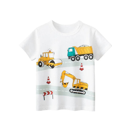 Baby Boy Short Dinosaur Graphic Shirt - Shirt - BENLI WHITE - Mad Fly Essentials