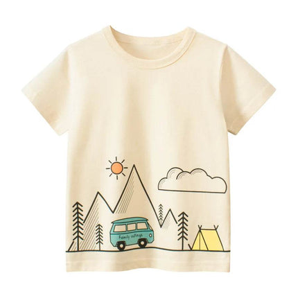Baby Boy Short Dinosaur Graphic Shirt - Shirt - BENLI WHITE - Mad Fly Essentials