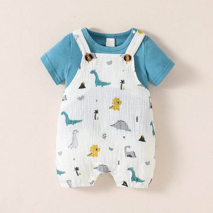 Baby Boy Dinosaur Suspender Clothing Set - Mad Fly Essentials