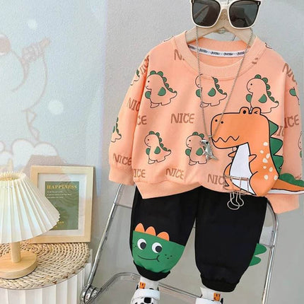 Baby Boy Spring Dinosaur 2pc Tracksuit - Tracksuit - 27kids - Mad Fly Essentials
