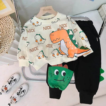 Baby Boy Spring Dinosaur 2pc Tracksuit - Tracksuit - 27kids - Mad Fly Essentials