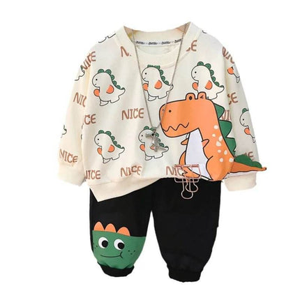 Baby Boy Spring Dinosaur 2pc Tracksuit - Tracksuit - 27kids - Mad Fly Essentials