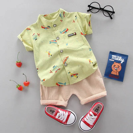 Baby Boy Summer Airplane Casual Clothing Set - Clothing Set - Baby Essentials - Mad Fly Essentials