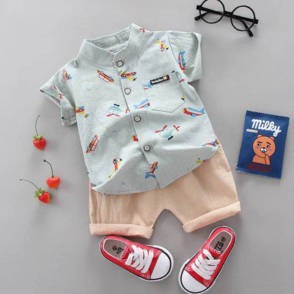 Baby Boy Summer Airplane Casual Clothing Set - Clothing Set - Baby Essentials - Mad Fly Essentials