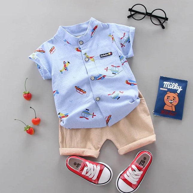 Baby Boy Summer Airplane Casual Clothing Set - Clothing Set - Baby Essentials - Mad Fly Essentials