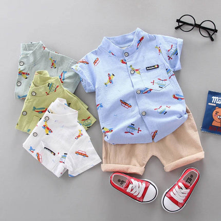 Baby Boy Summer Airplane Casual Clothing Set - Clothing Set - Baby Essentials - Mad Fly Essentials