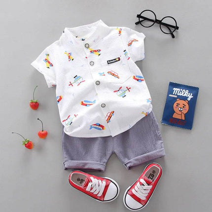 Baby Boy Summer Airplane Casual Clothing Set - Clothing Set - Baby Essentials - Mad Fly Essentials