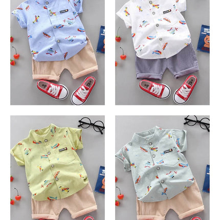 Baby Boy Summer Airplane Casual Clothing Set - Clothing Set - Baby Essentials - Mad Fly Essentials