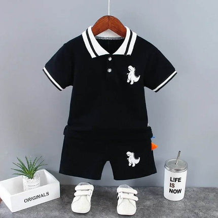 Baby Boy Summer Dinosaur 2pc Shirt Clothing Set - Clothing Set - pudcoco - Mad Fly Essentials