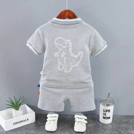 Baby Boy Summer Dinosaur 2pc Shirt Clothing Set - Clothing Set - pudcoco - Mad Fly Essentials