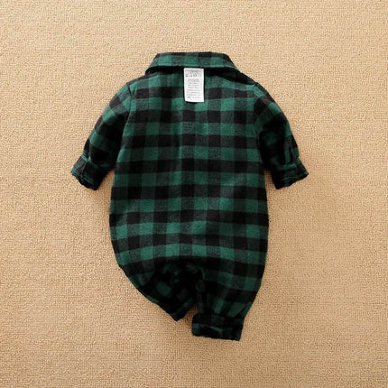 Boys 0 - 18M Plaid Infant Baby Romper - Baby Romper - Prowow - Mad Fly Essentials