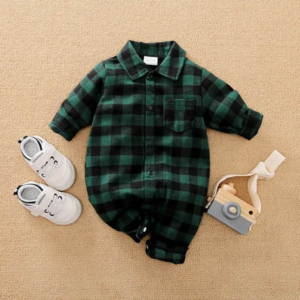 Boys 0-18M Plaid Infant Baby Romper - Mad Fly Essentials