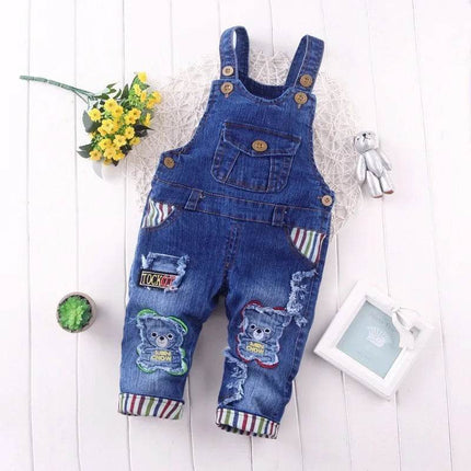 Baby Boys Animal Bear Infant Denim Jumpsuit Clothing Set - Clothing Set - Ienens - Mad Fly Essentials