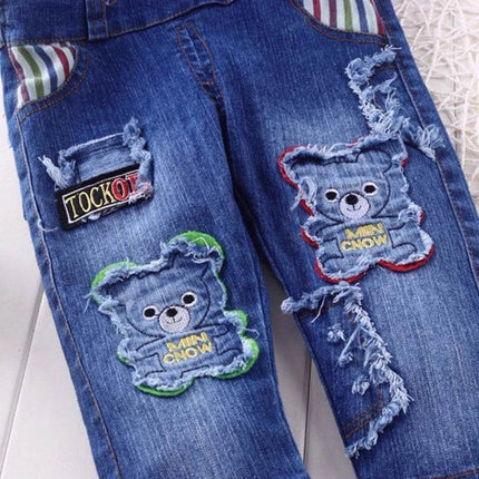 Baby Boys Animal Bear Infant Denim Jumpsuit Clothing Set - Clothing Set - Ienens - Mad Fly Essentials