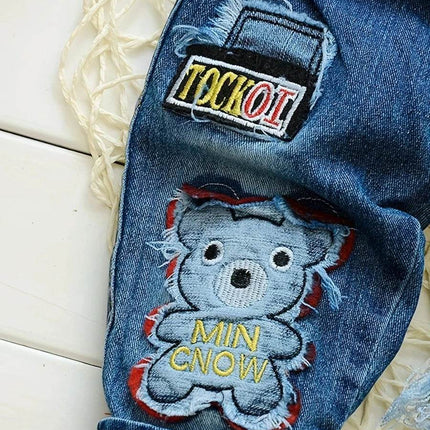 Baby Boys Animal Bear Infant Denim Jumpsuit Clothing Set - Clothing Set - Ienens - Mad Fly Essentials