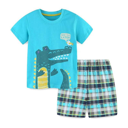 Baby Boys Cartoon Crocodile Shorts Clothing Set - Clothing Set - AOSTA BETTY - Mad Fly Essentials