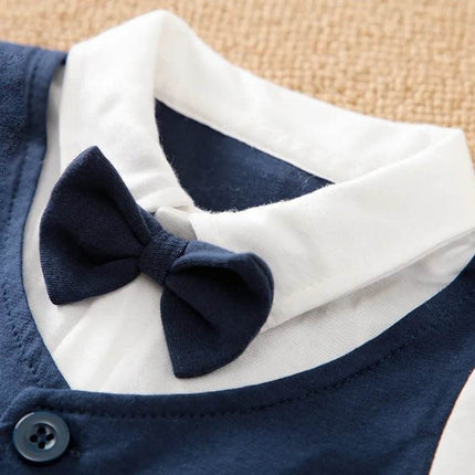 Baby Boys Short Sleeve Plaid Jumpsuit Gentleman Romper - Baby Romper - pudcoco - Mad Fly Essentials