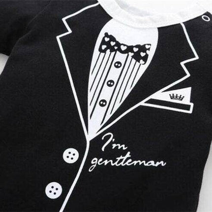 Baby Boys Gentlemen Tie Print Romper - Baby Romper - Baby Essentials - Mad Fly Essentials