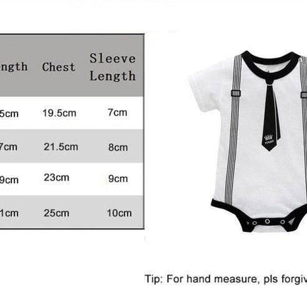 Baby Boys Gentlemen Tie Print Romper - Baby Romper - Baby Essentials - Mad Fly Essentials