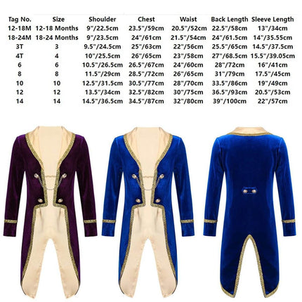 Baby Kid Tailcoat Boys Medieval Costume- Mad Fly Essentials