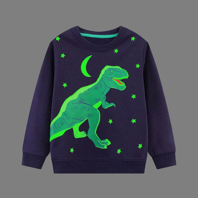 Baby Boys Luminous Dinosaur Pullover Sweater - Sweater - ALEXUS WHITE - Mad Fly Essentials