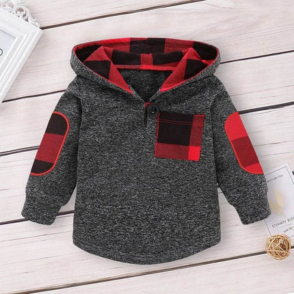 Baby Boys Spring Casual Plaid Hoodies Clothing Set - Clothing Set - LZH - Mad Fly Essentials