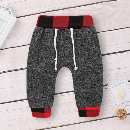 Baby Boys Spring Casual Plaid Hoodies Clothing Set - Clothing Set - LZH - Mad Fly Essentials