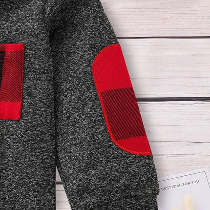 Baby Boys Spring Casual Plaid Hoodies Clothing Set - Clothing Set - LZH - Mad Fly Essentials