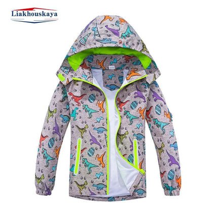 Baby Boys Zip Dinosaur Pattern Fleece Jacket - Jacket - Liakhouskaya - Mad Fly Essentials