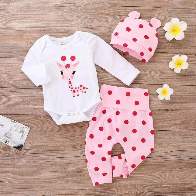 Baby Girl 0-18 Months Casual Polka Dot Clothing Set - Mad Fly Essentials