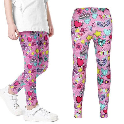 Baby Girl 2-12Y Heart Love Pencil Fitness Leggings - Mad Fly Essentials