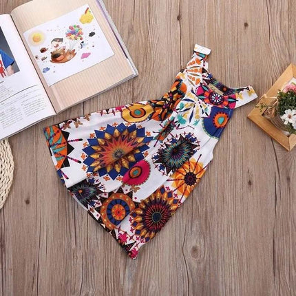 Baby Girl 2 - 7T Bohemian Ruffled Beach Dress - Beach Dress - Canrulo - Mad Fly Essentials