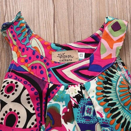 Baby Girl 2 - 7T Bohemian Ruffled Beach Dress - Beach Dress - Canrulo - Mad Fly Essentials