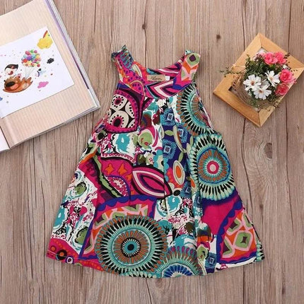 Baby Girl 2 - 7T Bohemian Ruffled Beach Dress - Beach Dress - Canrulo - Mad Fly Essentials