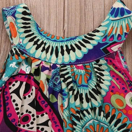 Baby Girl 2 - 7T Bohemian Ruffled Beach Dress - Beach Dress - Canrulo - Mad Fly Essentials