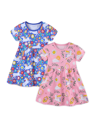 Baby Girl 2pc Butterfly Unicorn Princess Dress - Princess Dress - jumping meters - Mad Fly Essentials