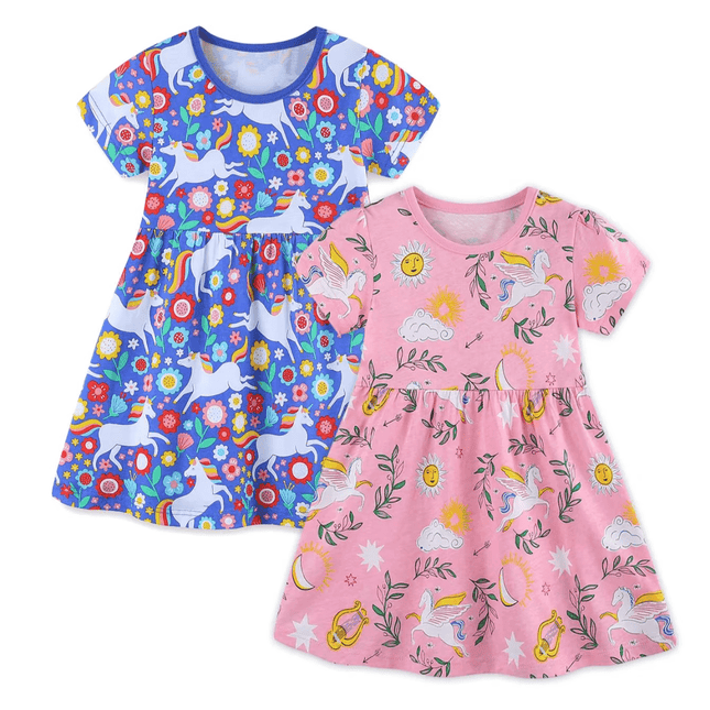 Baby Girl 2pc Butterfly Unicorn Princess Dress - Princess Dress - jumping meters - Mad Fly Essentials