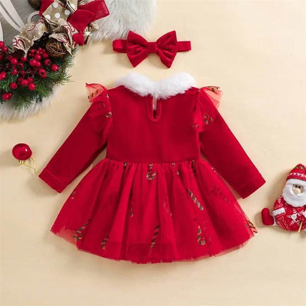 Baby Girl 2pc Christmas Tulle Dress Costume Set - Costume Set - Adogirl - Mad Fly Essentials