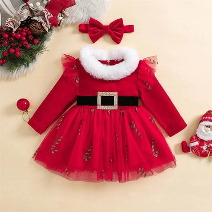 Baby Girl 2pc Christmas Tulle Dress Costume Set - Costume Set - Adogirl - Mad Fly Essentials
