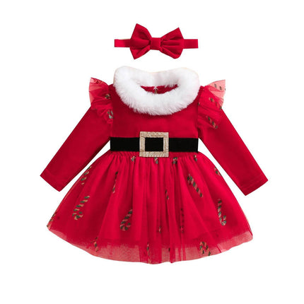Baby Girl 2pc Christmas Tulle Dress Costume Set - Costume Set - Adogirl - Mad Fly Essentials