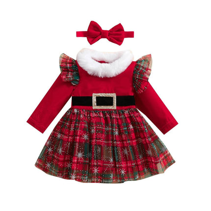 Baby Girl 2pc Christmas Tulle Dress Costume Set - Costume Set - Adogirl - Mad Fly Essentials