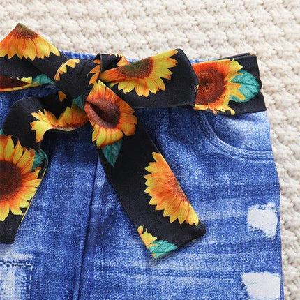 Baby Girl 2pc Sunflower Knitted Short Pants Clothing Set - Clothing Set - PatPat - Mad Fly Essentials