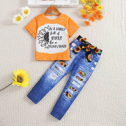 Baby Girl Sunflower Pants Clothing Set - Mad Fly Essentials