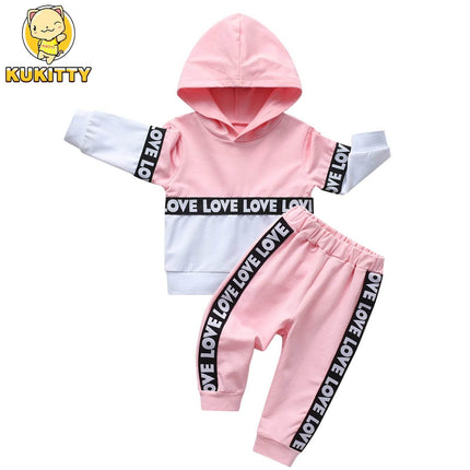 Baby Girl 2pc Winter Love Hoodie Tracksuit - Tracksuit - PatPat - Mad Fly Essentials